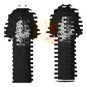 Floral Brain Anatomy Neuro Nurse Christmas Neuroscience Xmas T-Shirt | Mazezy