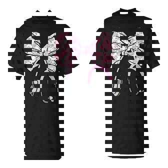 Floral Pink Coquette Bow Rn Nurse Stethoscope Nursing Doctor T-Shirt | Mazezy