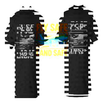 Fly Safe Land Safe Pilot & Crew Aviation Enthusiasts Tank Top T-Shirt | Mazezy