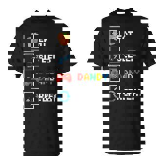 Food & Drink Eat Sleep Dandy Repeat Pixel Foodie Retro Gamer T-Shirt | Mazezy