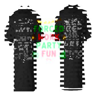 Forced Work Party Fun Vintage Office Merry Christmas Party T-Shirt - Monsterry