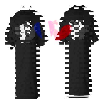 France Tonga Heart Flag French Tongan Friendship T-Shirt | Mazezy