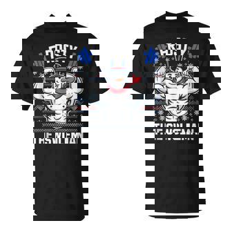 Frosty The Swoleman Ugly Christmas Sweater Gym Workout Tank Top T-Shirt | Mazezy