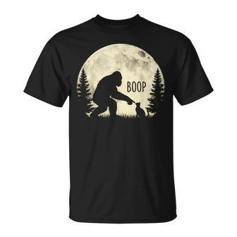 Fun Hand Boop Nose Bigfoot Cat Under Full Moon Night Lovers T-Shirt - Thegiftio
