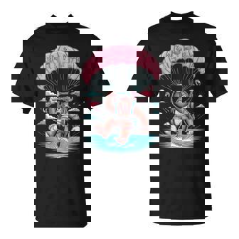 Fun Scene Bigfoot Flamingo Parasailing Summer Beach Tank Top T-Shirt | Mazezy