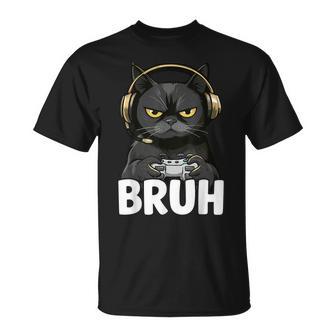 Cat Bruh Meme Gamer Japanese Anime T-Shirt | Mazezy
