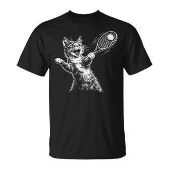 Cat Tennis T-Shirt - Monsterry