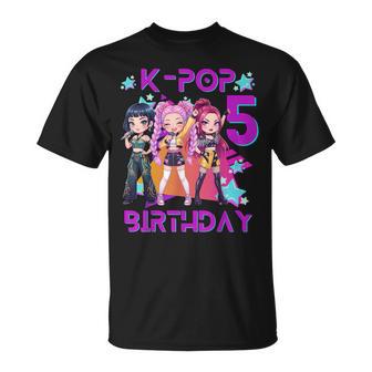 Chibi Kpop Girl It’S My 5Th Birthday T-Shirt - Seseable