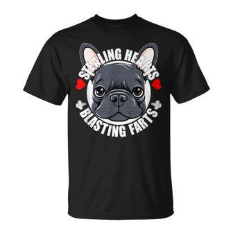 Frenchie French Bulldog Stealing Hearts Blasting Farts T-Shirt - Thegiftio UK