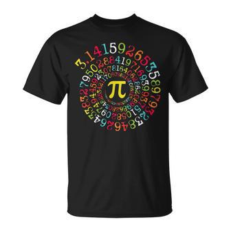 Pi Day Spiral Pi Math Numbers Teachers Students T-Shirt - Thegiftio