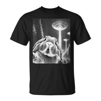 Rabbit Alien Ufo Taking A Selfie Animal Lover T-Shirt - Monsterry