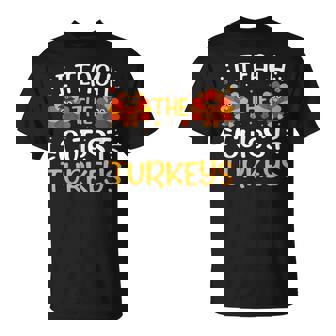 I Teach The Cutest Little Turkeys Teacher Thanksgiving T-Shirt | Mazezy