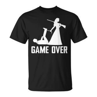 Game Over Bachelorette Bachelorette Mariage Marié T-Shirt - Cadeauxyz