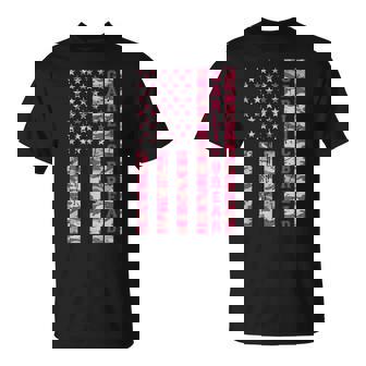 Garlic Bread Italian Food Lover Pink Camo USA Flag T-Shirt | Mazezy