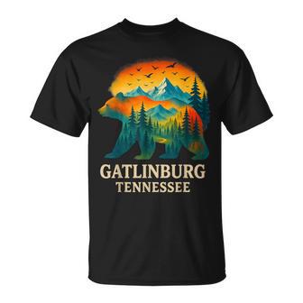 Gatlinburg Tennessee Smoky Mountains Bear Hiking Souvenir T-Shirt - Monsterry