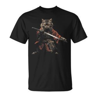 Gatoamurai Gato Guerreroamurai Con Katana Gato Bushi Camiseta unisex - Regaloses