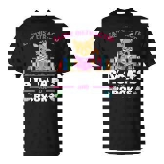 Gatti E Libri Divertenti Dicendo Con Libro E Gatto Maglietta - Novitaregali