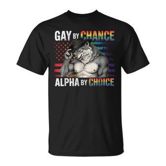 Gay By Chance Alpha Choice Divertente Meme Wolf Alpha Lgbtq Maglietta - Novitaregali