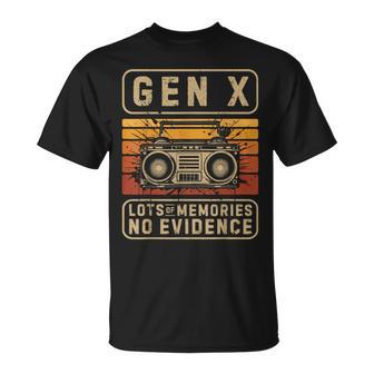 Gen X Lots Of Memories No Evidence Generation X Redio T-Shirt - Thegiftio UK