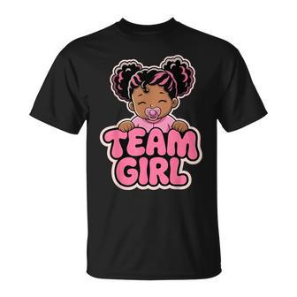 Gender Reveal Party Afro Team Girl Announcement T-Shirt | Mazezy
