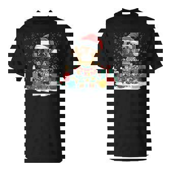 German Shepherd Christmas Puppy With Santa Hat T-Shirt | Mazezy