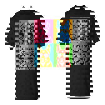 German Shepherd Pop Art Colorful Canine GSD Pet Owner T-Shirt | Mazezy