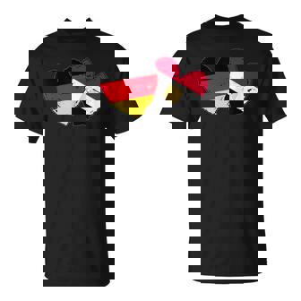 Germany Egypt Heart Flags German Egyptian Love Pride T-Shirt | Mazezy