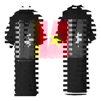 Germany Vietnam Half Flag German Vietnamese History T-Shirt | Mazezy