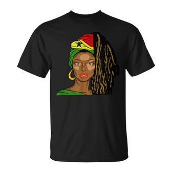 Ghana Flag Day Ghanaian Girl African Woman T-Shirt | Mazezy