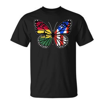 Ghana And Puerto Rico Mix Butterfly Half Ghanaian Boricua Tank Top T-Shirt | Mazezy