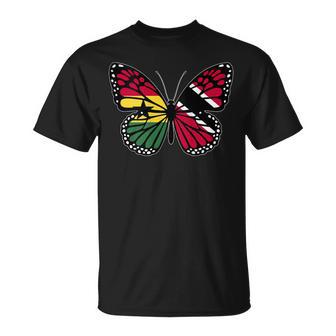 Ghana And Trinidad Mix Butterfly Half Ghanaian Trinidadian Tank Top T-Shirt | Mazezy