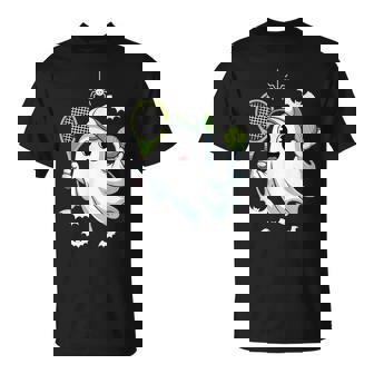 Ghost Playing Tennis Lover For Men Women Halloween T-Shirt | Mazezy