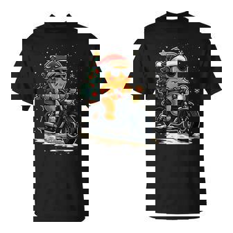 Gingerbread On Motorcycle Lights Christmas Tree Biker Xmas Tank Top T-Shirt | Mazezy
