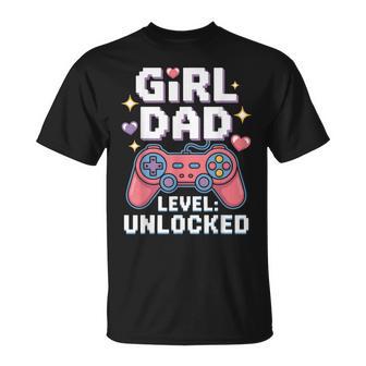 Girl Dad Level Unlocked Gamer Dad For New Fathers T-Shirt - Thegiftio