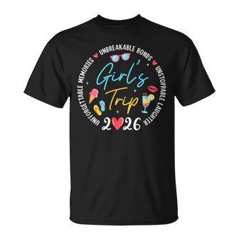 Girl's Trip 2026 Memories Girls Friends Trip Vacation Retro T-Shirt | Mazezy