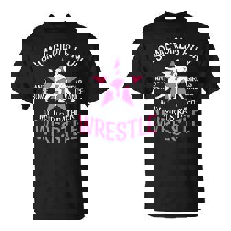 Girls Wrestling Instructor Rather Girls Wrestling Coach T-Shirt | Mazezy