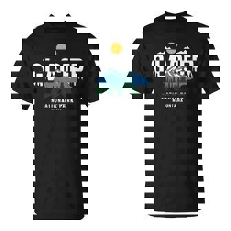 Glacier National Park Montana USA Retro Vintage Nature T-Shirt | Mazezy