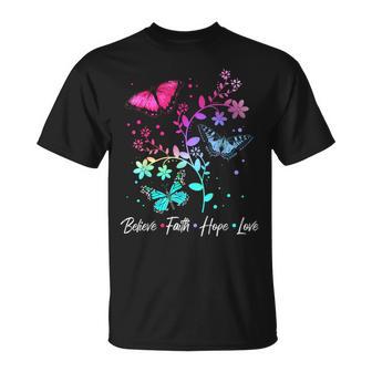 Glaube Glaube Hoffnung Liebechmetterling T-Shirt - Geschenkecke