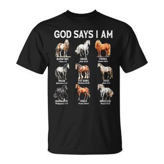 God Says I Am Horse Christian Girl N Boy Bible Verse T-Shirt - Monsterry