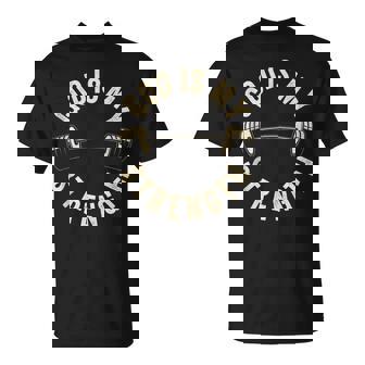 God Is My Strength Vintage Gym Barbell Fitness Christian T-Shirt - Thegiftio