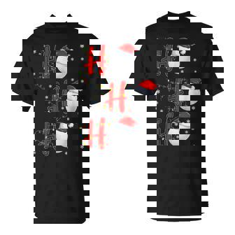 Golf Ball Santa Hat HO HO HO Men Women Christmas Xmas Lights T-Shirt | Mazezy