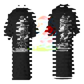 Golfer Santa Christmas Swing Golf Lover Sport Tee T-Shirt | Mazezy