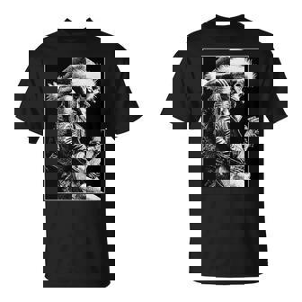 Gothic Skeleton Santa Guitar Christmas Rocker Punk Grunge T-Shirt | Mazezy