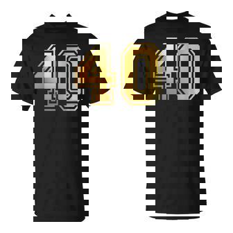 Gráfico Número 40 De Deportes De Equipo Con El Número 40 Que Coincide Con El Equipo Universitario Camiseta unisex - Regaloses