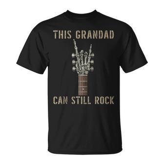 This Grandad Can Still Rock On Skeleton Hand Guitar Birthday Tank Top T-Shirt | Mazezy