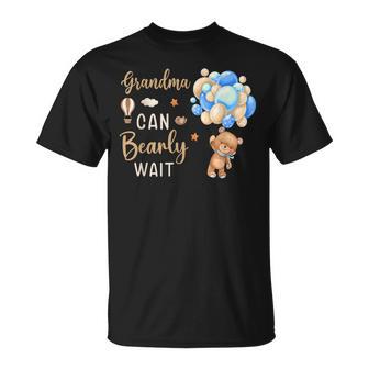 Grandma Can Bearly Wait Bear Gender Neutral Boy Baby Shower T-Shirt - Thegiftio UK