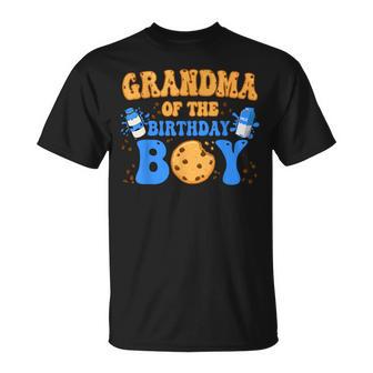 Grandma Of The Birthday Boy Milk And Cookies Lover T-Shirt - Thegiftio UK