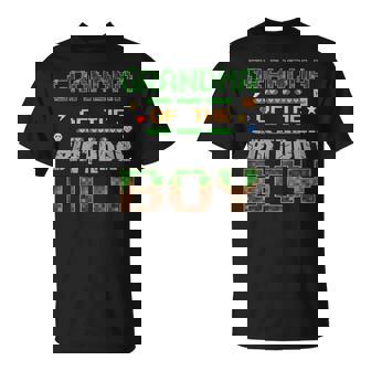 Grandma Of The Birthday Boy Pixel Gamer Family Love T-Shirt - Seseable