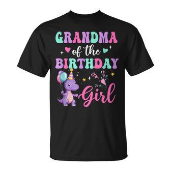 Grandma Of The Birthday For Girl Dinosaur T-Rex Party Family T-Shirt - Monsterry
