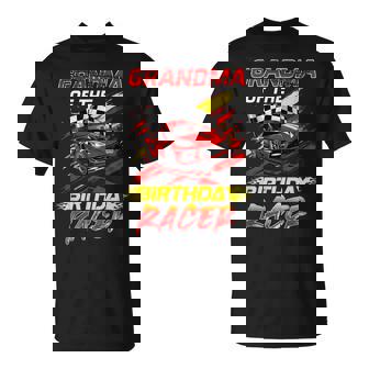 Grandma Of The Birthday Racer Race Car Party Family Matching T-Shirt | Seseable UK